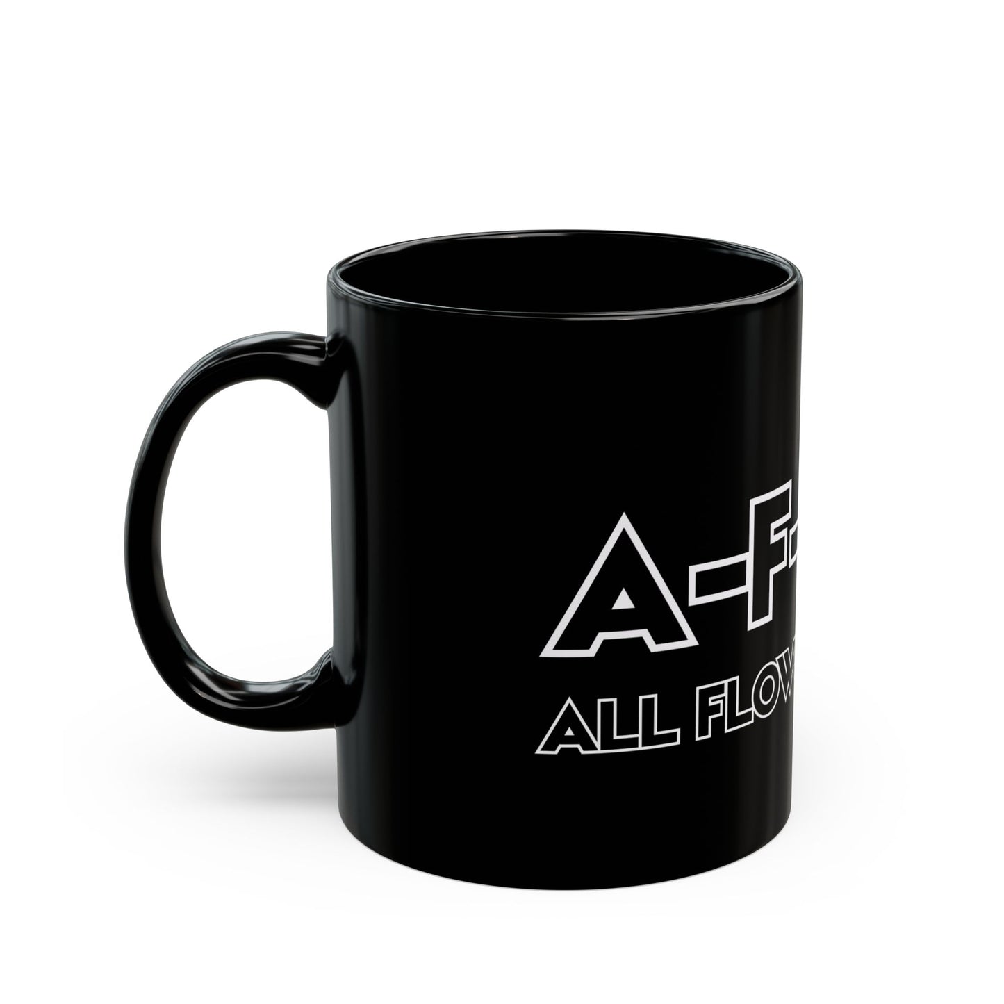 All Flows Reach Out - Black Mug