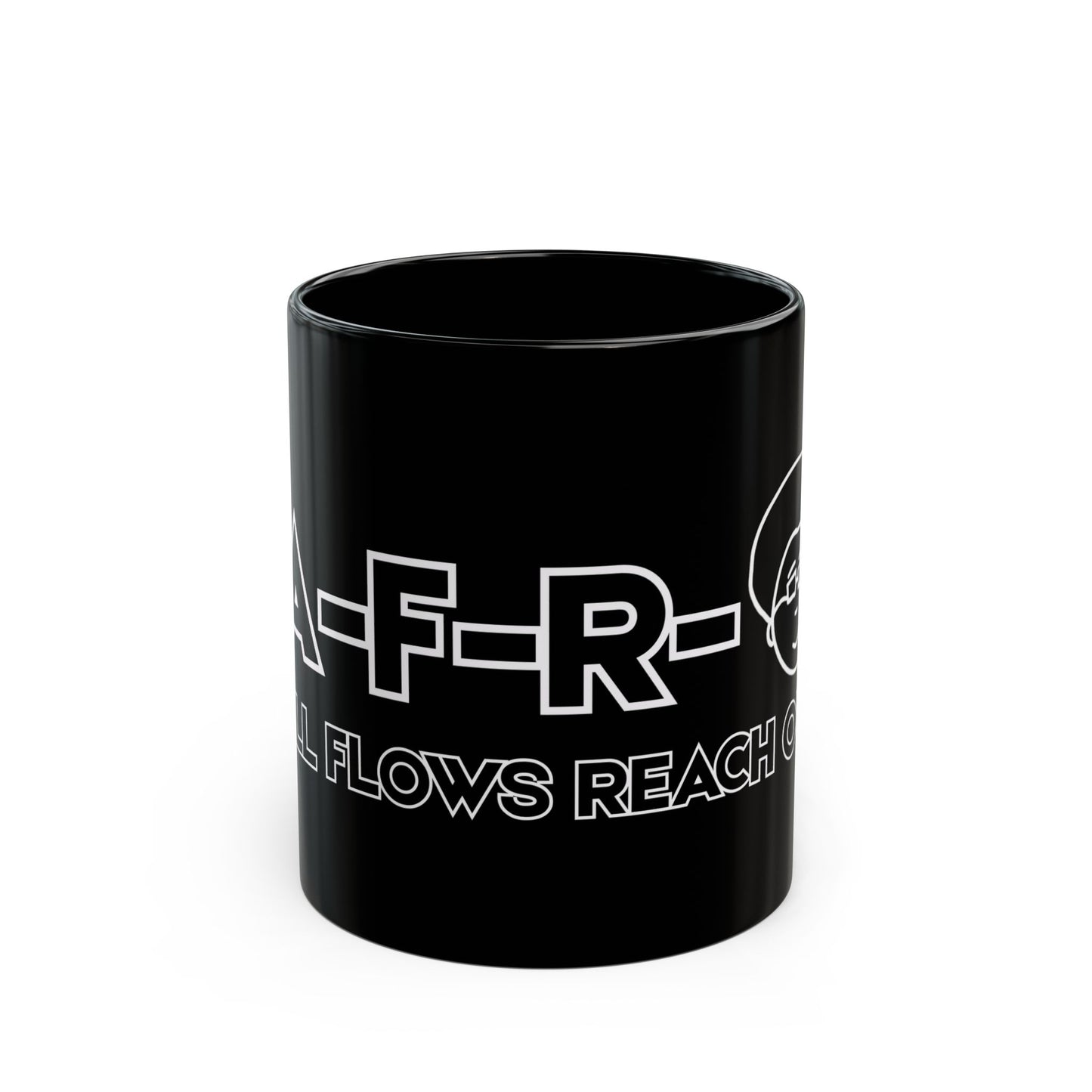 All Flows Reach Out - Black Mug